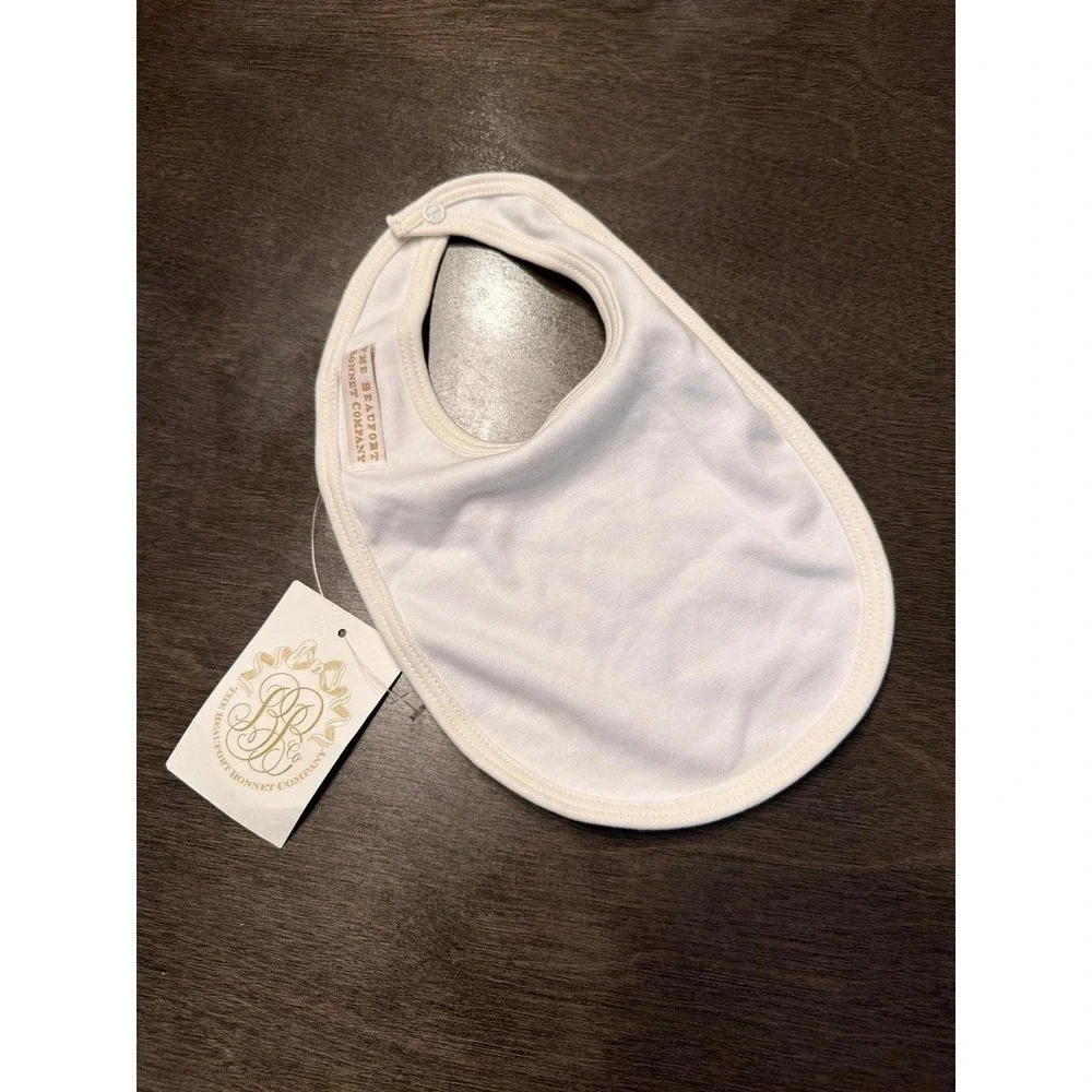 Beaufort Bonnet Company white baby bib nwt